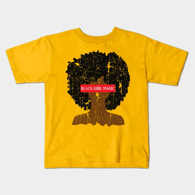 Black Girl Magic Afro Kids T-Shirt by blackartmattersshop